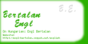 bertalan engl business card